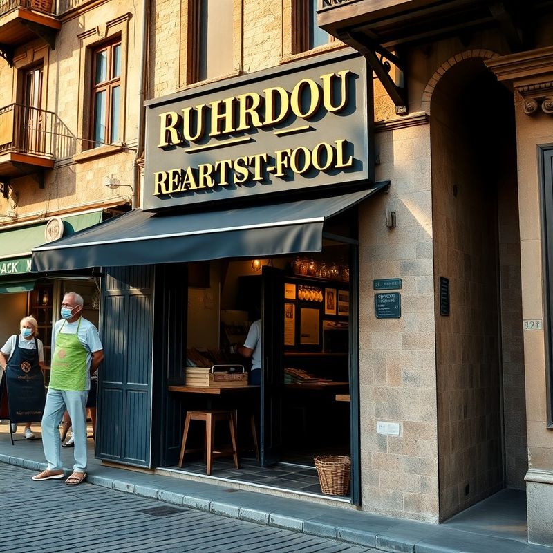 Trabzon'un canlı arnavut kaldırımlı sokağında altın tabelalı StreetFood cephesi